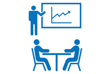 Fototapeta premium people sitting on meeting room icon . Meeting room, discussion, business conference, support group outline icon. meeting room icon.