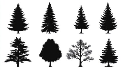 Fototapeta premium Silhouettes of Various Trees (5)