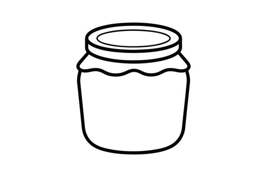 recommend clip art: Jar line art vector  illustration, Jam jar silhouette vector 