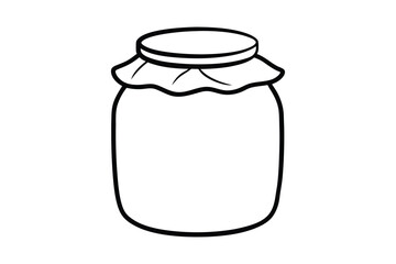 Jar line art vector  illustration, Jam jar silhouette vector 