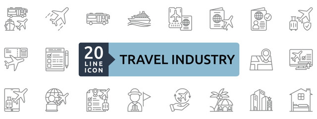 Travel industry icon sheet