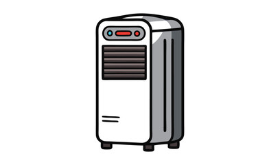 Portable evaporative cooler cartoon illustration