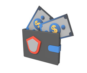 Earning balance protection on wallet concept