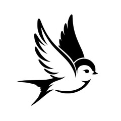 Silhouette of a baby swallow