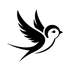Silhouette of a baby swallow