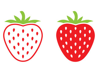 Strawberry vector collection set, Strawberry logo icon clipart isolated on white background, Vector illustration