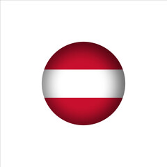 Austria flag in 3D sphere shape. Austria flag logo illustration. Austria flag icon.