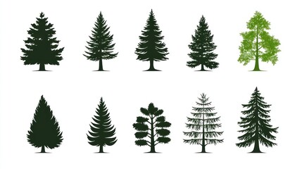 Fototapeta premium Silhouette Trees Vector Illustration