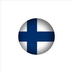 Fototapeta premium Finland flag in 3D sphere. Finland flag logo illustration. Finland flag icon.