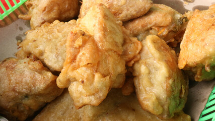 Fried tofu is an Indonesian food with lots of oil