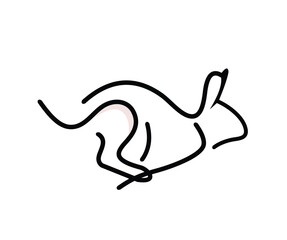 rabbit line logo, rabbit animal silhouette design vector
