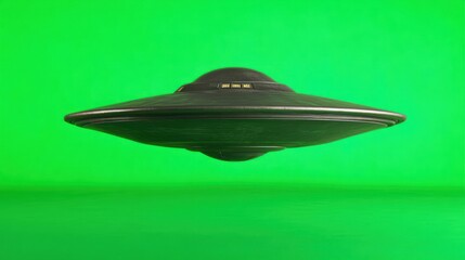 UFO against green background, for adding special effects,  sci-fi, spa
