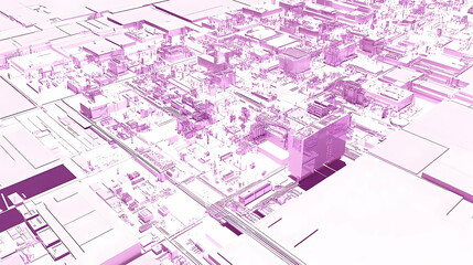 Fototapeta premium Abstract city digital architecture illustration