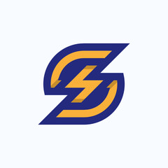 Letter S Electric Logo, letter S and lightning bolt combination, tunder bolt design logo template Element, vector illustration
