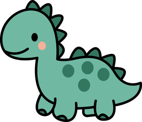Cute Cartoon Dinosaur Illustration