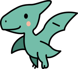 Naklejka premium Cartoon Pterodactyl Illustration