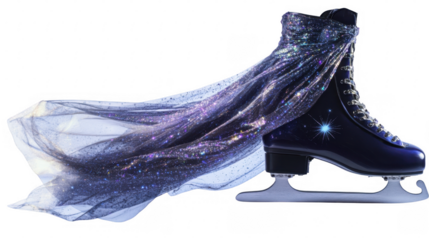 Ice Skate with Flowing Fabric