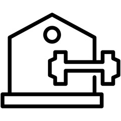 club fitness line icon
