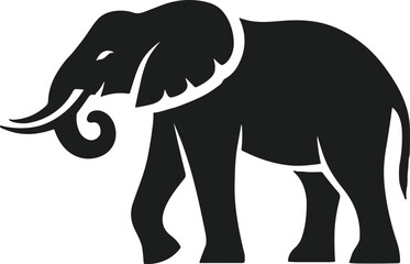 Elegant Elephant Silhouette Vector Illustration – Wildlife Animal Graphic Design