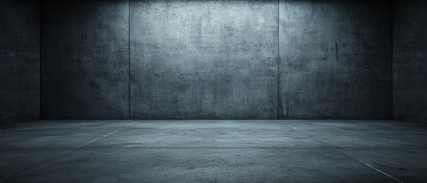 Industrial Concrete Room with Dark Lighting and Minimalist Design for Background Use