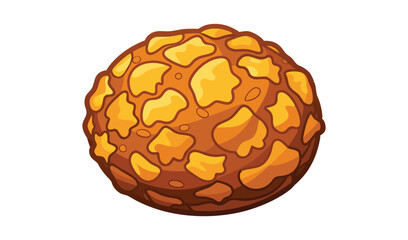 Obraz premium Cartoon illustration of a delicious golden brown pastry
