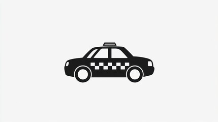 Fototapeta premium Simple taxi cab icon black silhouette minimalist design transportation symbol vector illustration