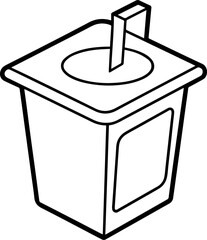 yoghurt pack outline vector illustration, line art