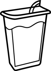 yoghurt pack outline vector illustration, line art
