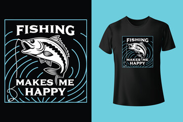 Jumping fish over mountain lake at sunset, wilderness adventure illustration