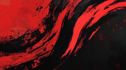A dynamic abstract black and red background with brush strokes