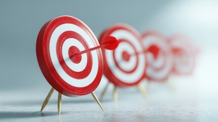 Row of red and white bulls illustrating clear investment goals and narrow focus in financial planning strategies