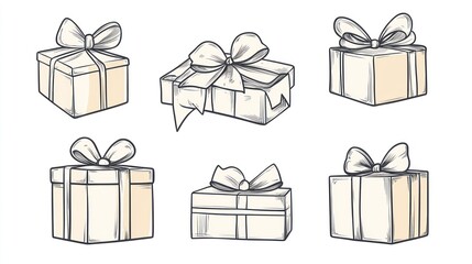 Gift Boxes Illustration Set
