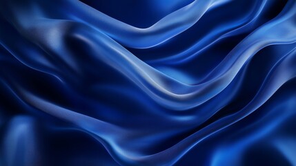 Abstract blue silk texture background with flowing, wavy patterns and smooth gradients. Luxury design, blue elegance, abstract background