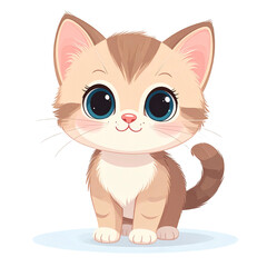 Obraz premium cute cat cartoon white background