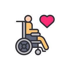 Disabled acceptance colored icons, minimalist vector illustration ,simple transparent graphic element .Isolated on white background