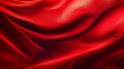 Obraz premium Abstract red silk texture background with flowing, wavy patterns and smooth gradients. Luxury design, red elegance, abstract background