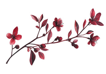 Dark Red Floral Branch