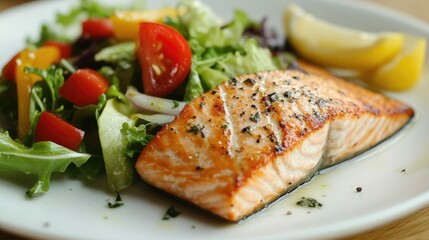 Grilled Salmon with a Fresh Salad