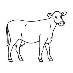 Cow graphic icon. Cow black silhouette isolated on white background. Vector illustration