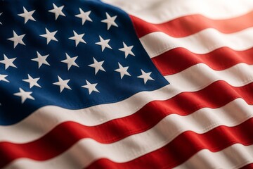 American Flag Detailed Close Up National Patriotic Symbolism USA Stars Stripes Fabric Texture Background Image American Pride Powerful Symbol of Freedom and Liberty Represents American Values and     
