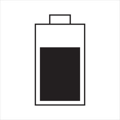 Battery icon set. Low battery power indicator. on white background