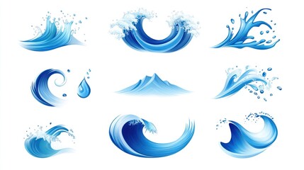 Fototapeta premium Ocean waves graphic collection