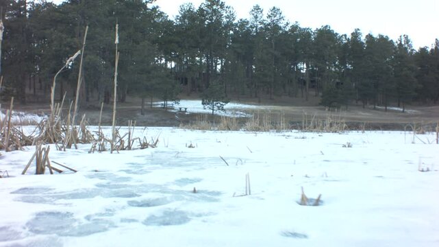 POV Walking Accross a Frozen Lake