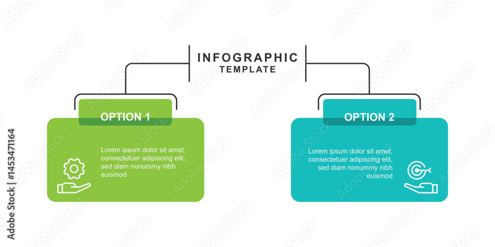 Aufkleber 2 step diagram infographic template element