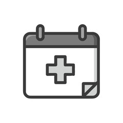 Fototapeta premium Medical Appointment Calendar Icon in Flat Style 