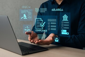 Digital Compliance Management System Business Technology Online Legal Checklists Secure Data Protection Efficient Workflow Modern Interface User Friendly Software Application Regulatory Compliance    