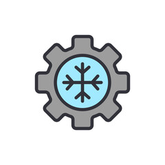 Fototapeta premium Cooler repair colored icons, minimalist vector illustration ,simple transparent graphic element .Isolated on white background