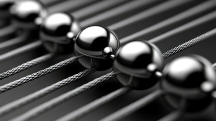Metallic spheres aligned on parallel wires