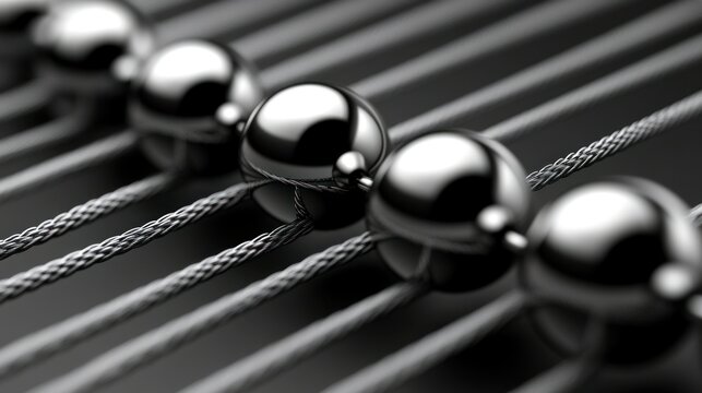 Metallic spheres aligned on parallel wires