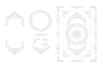 Intricate White Ornamental Frame Set With Floral And Geometric Elements For Design